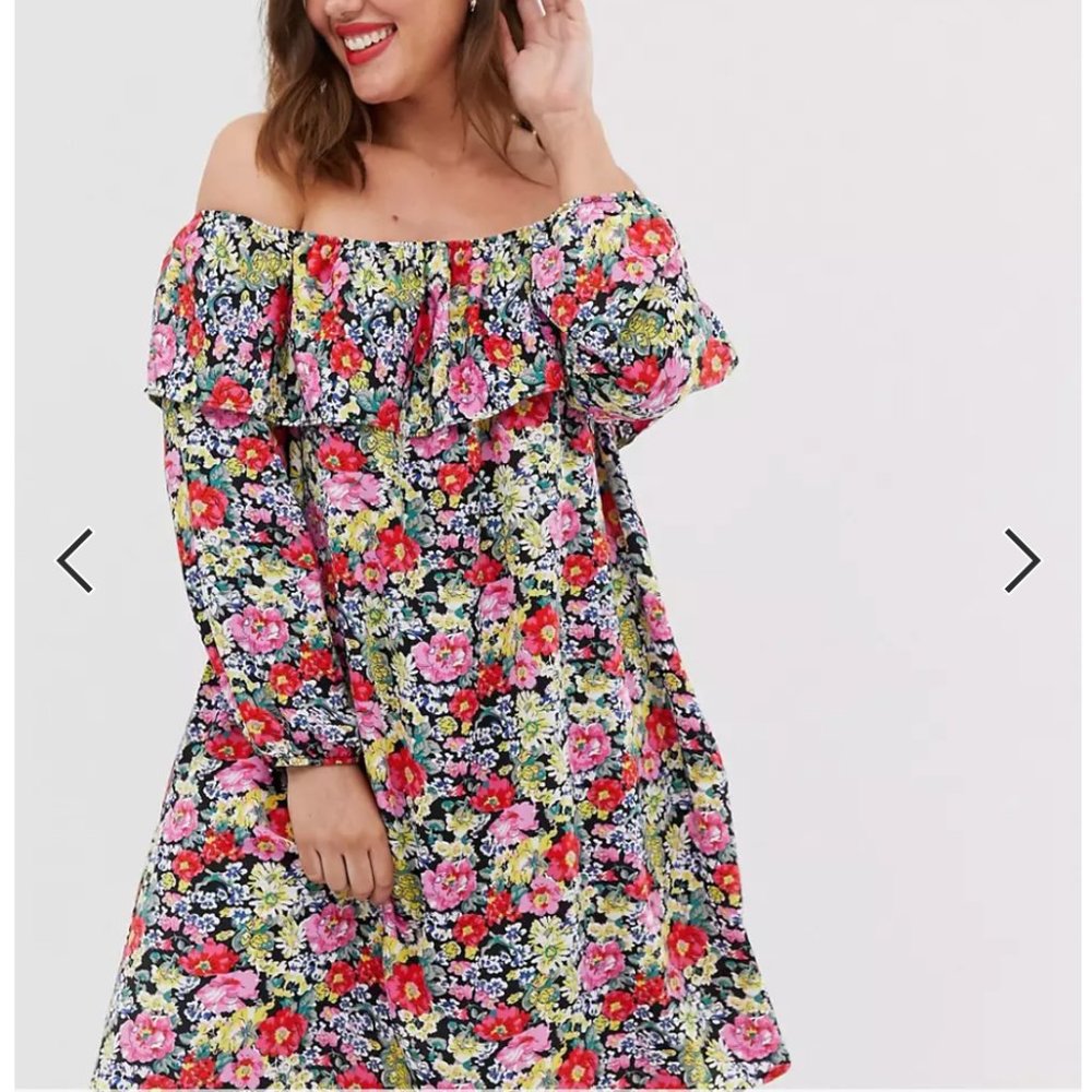 Floral off-the-shoulder dress